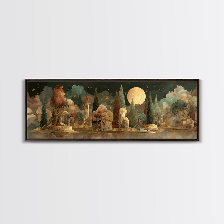 Icarus Falling Through Golden Sky and Feathers Canvas Print, Mythological Art, Downloadable Art, Living Room Decor, Legend, MYT-3x1-20