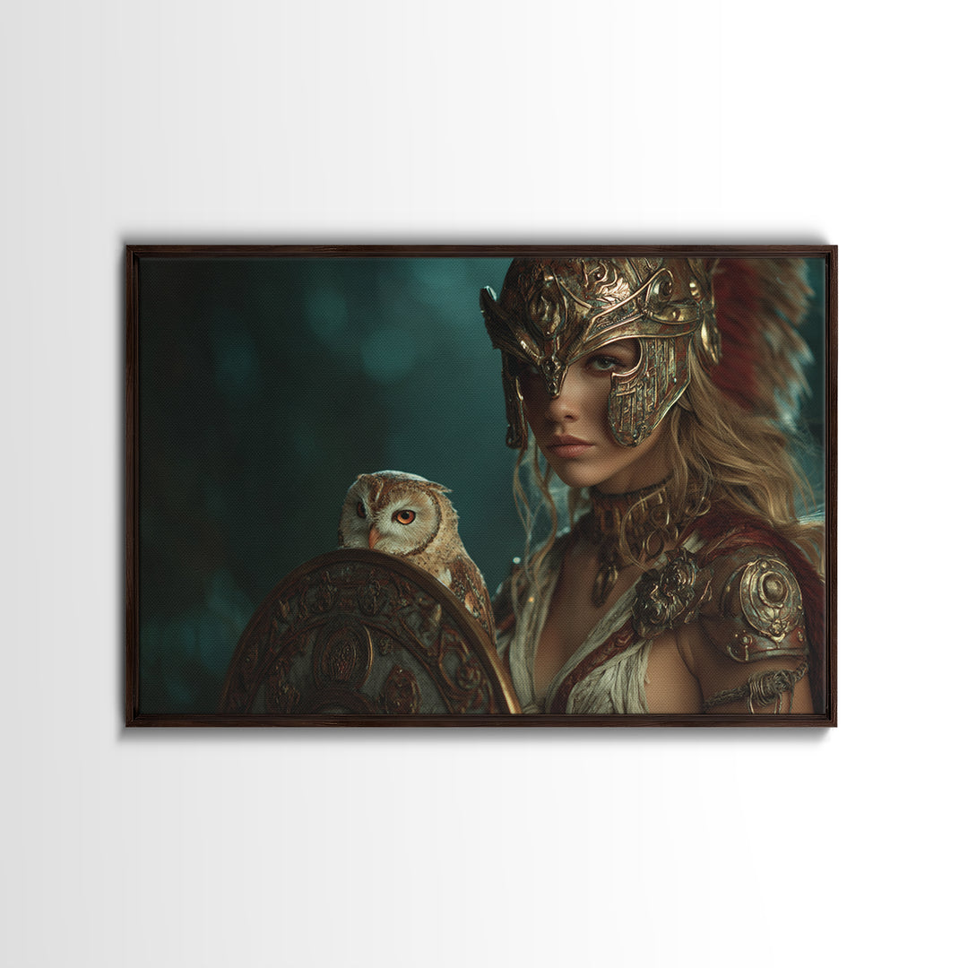 Athena Warrior Woman Canvas Print, Mythological Art, Printable Art, Living Room Decor, Fine Art, Legend, Unique Home Decor, MYT-3x2-30
