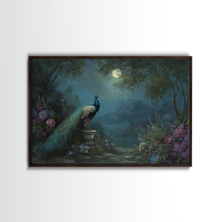 Hera Peacock Symbolism Framed Canvas Print, Mythological Art, Gothic Home Decor, Living Room Decor, Oil Painting, Legend, MYT-3x2-50