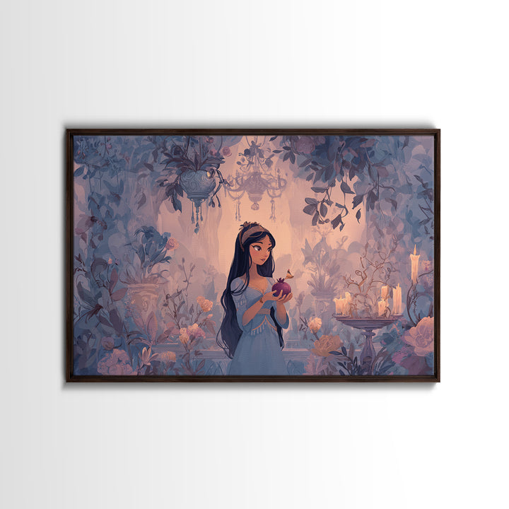 Persephone Holding Pomegranate Framed Canvas Print, Mythological Art, Luxury Decor, Living Room Decor, Fine Art, Legend, MYT-3x2-59