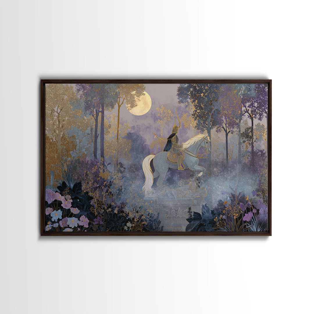 Centaur Archer in Misty Forest Canvas Print, Mythological Art, Gallery Decor, Living Room Decor, Oil Painting, Legend, MYT-3x2-68