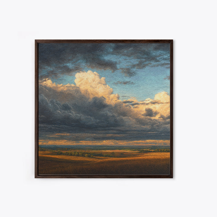 Storm Clouds over a Rolling Prairie Canvas Print, Nature Art, Mountain Wall Art, Living Room Decor, Fine Art, Nature, NAT-1x1-14