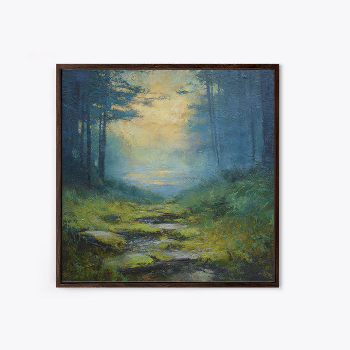 Sunlit Forest Path Canvas Print, Nature Art, Modern Decor, Living Room Decor, Fine Art, Nature, Home Decor, Poster, Wall Decor, NAT-1x1-49
