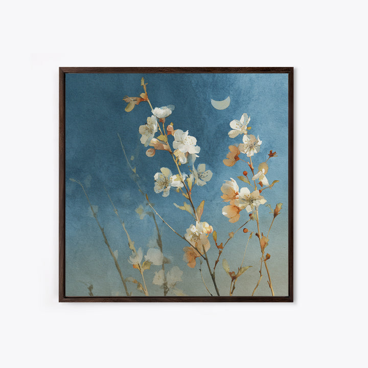 Wild Horses Running Near Mountain Ridge Framed Canvas Print, Nature Art, Landscape Art, Living Room Decor, Oil Painting, Nature, NAT-1x1-70