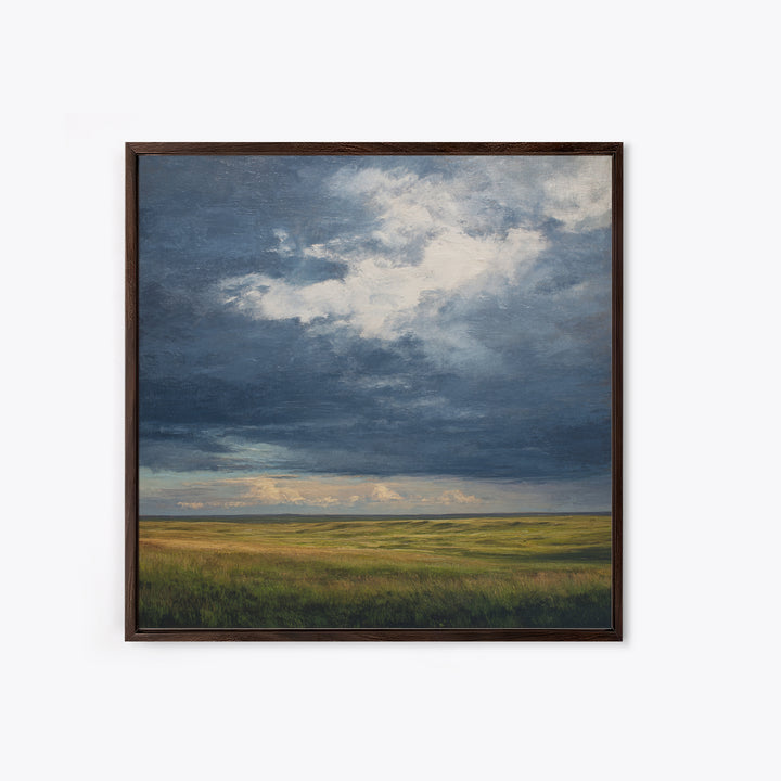 Storm Clouds over a Rolling Prairie Canvas Print, Nature Art, Modern Decor, Living Room Decor, Fine Art, Nature, Home Decor, NAT-1x1-86