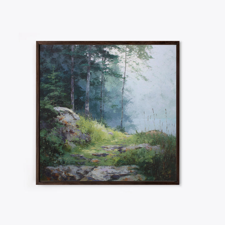 Sunlit Forest Path Canvas Print, Nature Art, Wall Art, Living Room Decor, Fine Art, Nature, Wood Wall Art, Abstract Wall Art, NAT-1x1-97