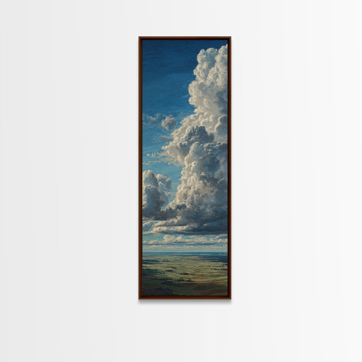 Storm Clouds over a Rolling Prairie Canvas Print, Nature Art, Landscape Art, Living Room Decor, Fine Art, Nature, Boho Decor, NAT-1x3-2