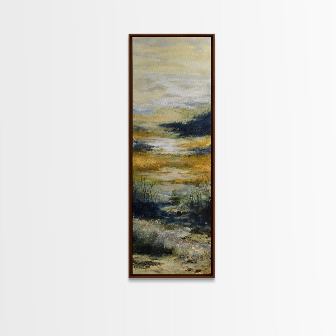 Sunrise Through Tall Grass and Wildflowers Canvas Print, Nature Art, Art, Living Room Decor, Watercolor Art, Nature, NAT-1x3-23