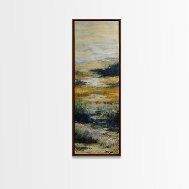 Sunrise Through Tall Grass and Wildflowers Canvas Print, Nature Art, Art, Living Room Decor, Watercolor Art, Nature, NAT-1x3-23