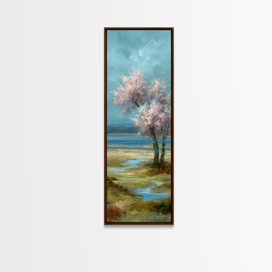 Spring Cherry Blossoms Framed Canvas Print, Nature Art, Fine Art Print, Living Room Decor, Fine Art, Nature, Poster, Wall Decor, NAT-1x3-4