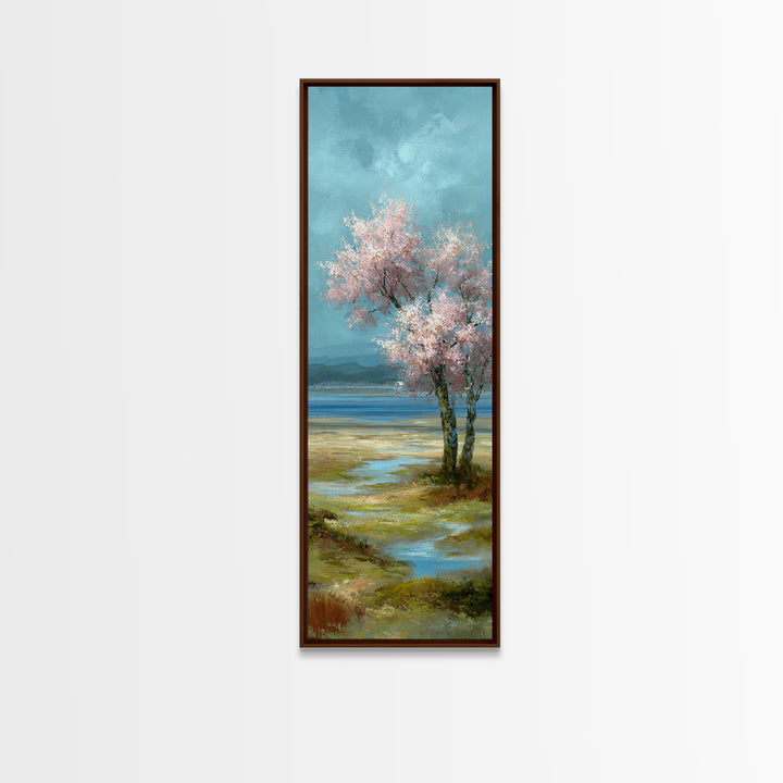 Spring Cherry Blossoms Framed Canvas Print, Nature Art, Fine Art Print, Living Room Decor, Fine Art, Nature, Poster, Wall Decor, NAT-1x3-4