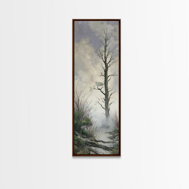 Tree of Life Framed Canvas Print, Nature Art, Mountain Wall Art, Living Room Decor, Oil Painting, Nature, Fine Art Print, NAT-1x3-75