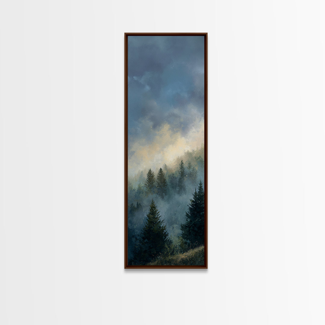 Moody Pine Forest Canvas Print, Nature Art, Art Print, Living Room Decor, Fine Art, Nature, Printable Wall Art, Wall Hangings, NAT-1x3-77