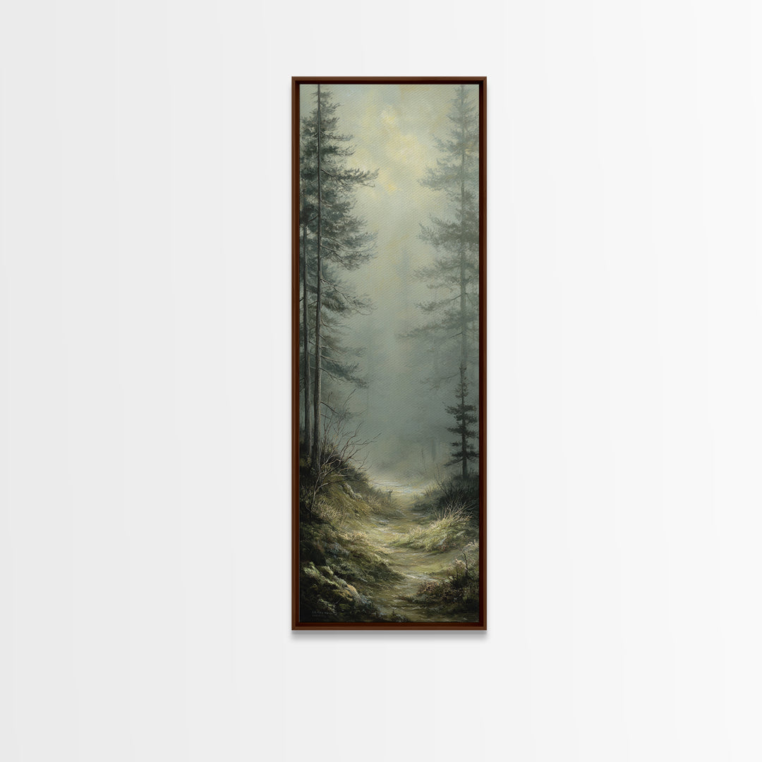 Sunlit Forest Path Canvas Print, Nature Art, Poster, Living Room Decor, Fine Art, Nature, Abstract Wall Art, 3d Wall Art, NAT-1x3-85