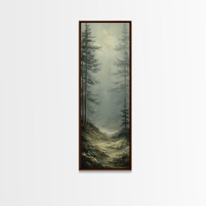 Sunlit Forest Path Canvas Print, Nature Art, Poster, Living Room Decor, Fine Art, Nature, Abstract Wall Art, 3d Wall Art, NAT-1x3-85