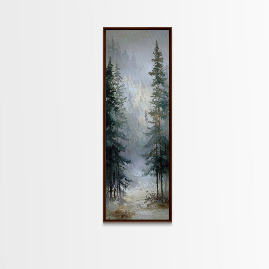 Mushroom Cluster in Enchanted Woodland Framed Canvas Print, Nature Art, Digital Download Art, Living Room Decor, Oil Painting, NAT-1x3-91