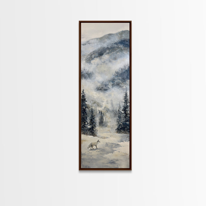 Fox Crossing a Snowy Forest Clearing Canvas Print, Nature Art, Fine Art Print, Living Room Decor, Fine Art, Nature, Poster, NAT-1x3-94