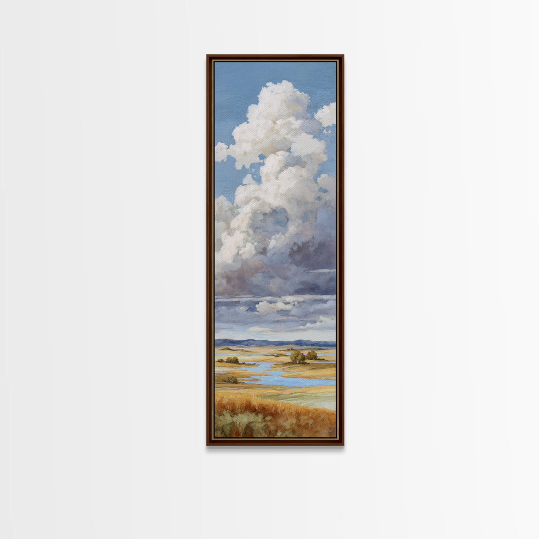 Storm Clouds over a Rolling Prairie Canvas Print, Nature Art, Statement Artwork, Living Room Decor, Fine Art, Nature, NAT-1x3-98
