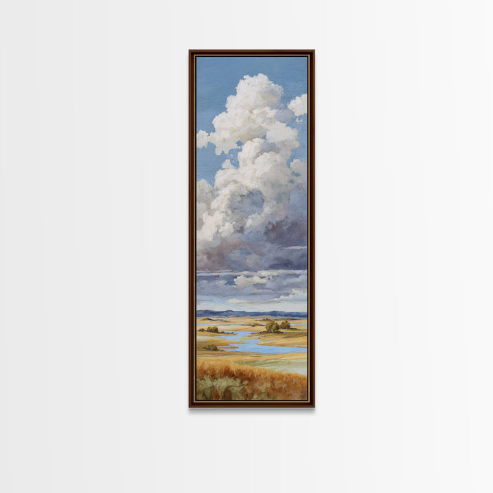 Storm Clouds over a Rolling Prairie Canvas Print, Nature Art, Statement Artwork, Living Room Decor, Fine Art, Nature, NAT-1x3-98