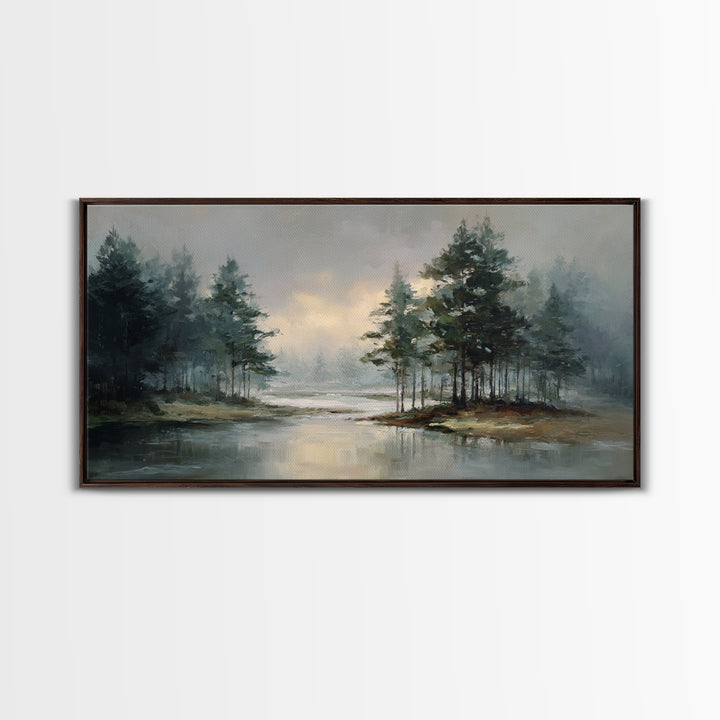 Mushroom Cluster in Enchanted Woodland Framed Canvas Print, Nature Art, Artwork, Living Room Decor, Fine Art, Nature, NAT-2x1-3