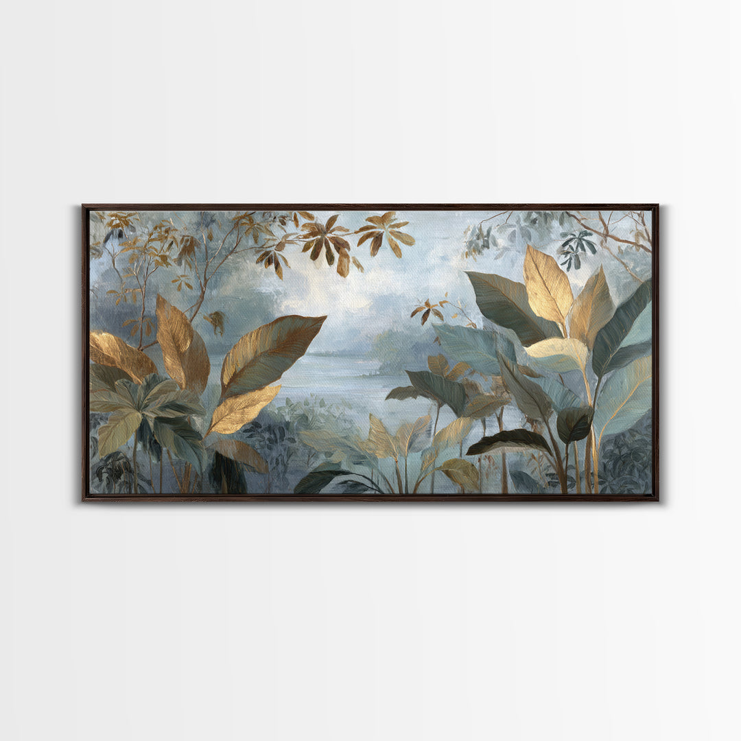 Tropical Jungle Leaves Canvas Print, Nature Art, Artwork, Living Room Decor, Fine Art, Nature, Landscape Art, Botanical Art, NAT-2x1-89