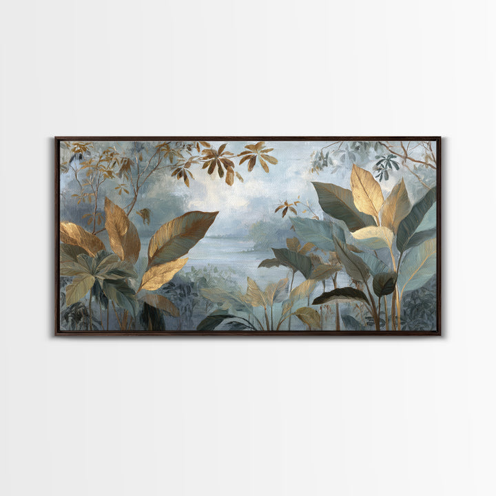 Tropical Jungle Leaves Canvas Print, Nature Art, Artwork, Living Room Decor, Fine Art, Nature, Landscape Art, Botanical Art, NAT-2x1-89