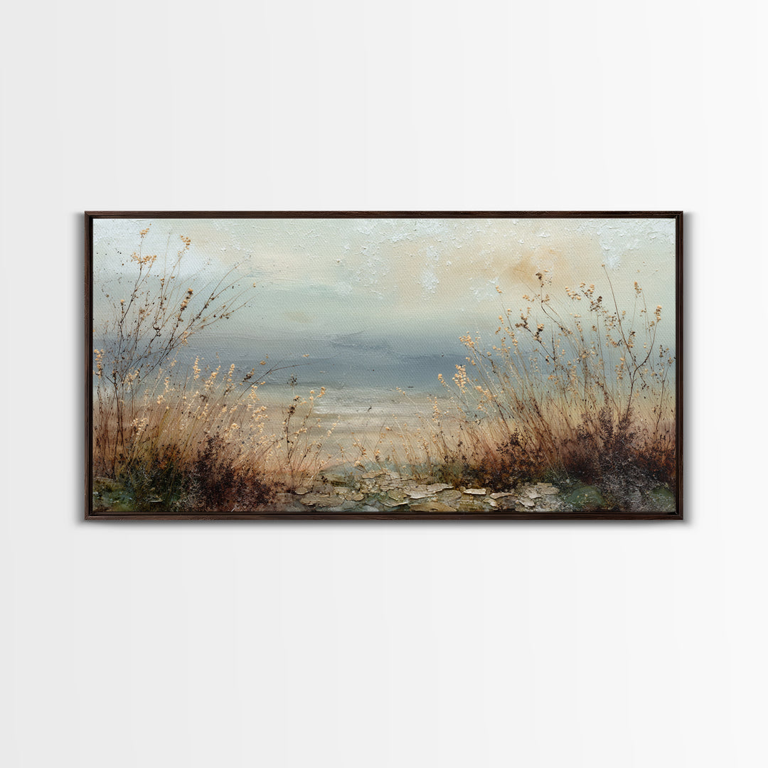Bees Circling Lavender Blossoms Framed Canvas Print, Nature Art, Printable Wall Art, Living Room Decor, Fine Art, Nature, NAT-2x1-91