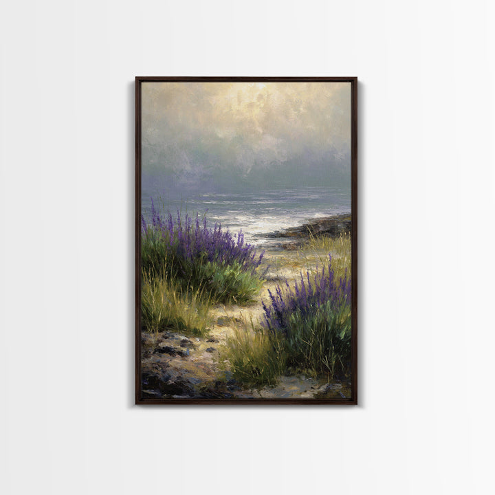 Bees Circling Lavender Blossoms Canvas Print, Nature Art, Statement Artwork, Living Room Decor, Fine Art, Nature, Wall Decor, NAT-2x3-31