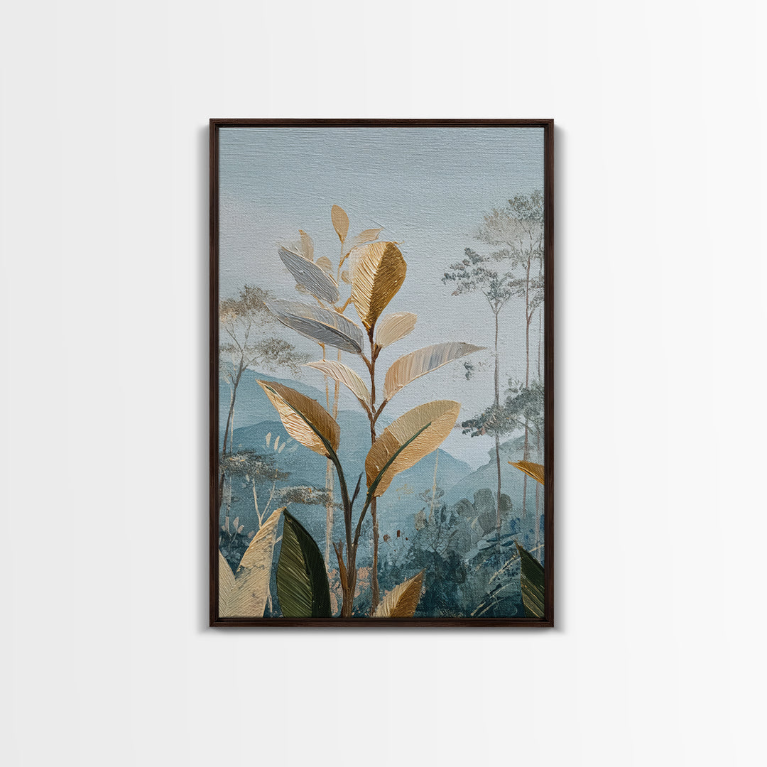 Tropical Jungle Leaves Canvas Print, Nature Art, Wood Wall Art, Living Room Decor, Fine Art, Nature, Digital Download Art, NAT-2x3-77
