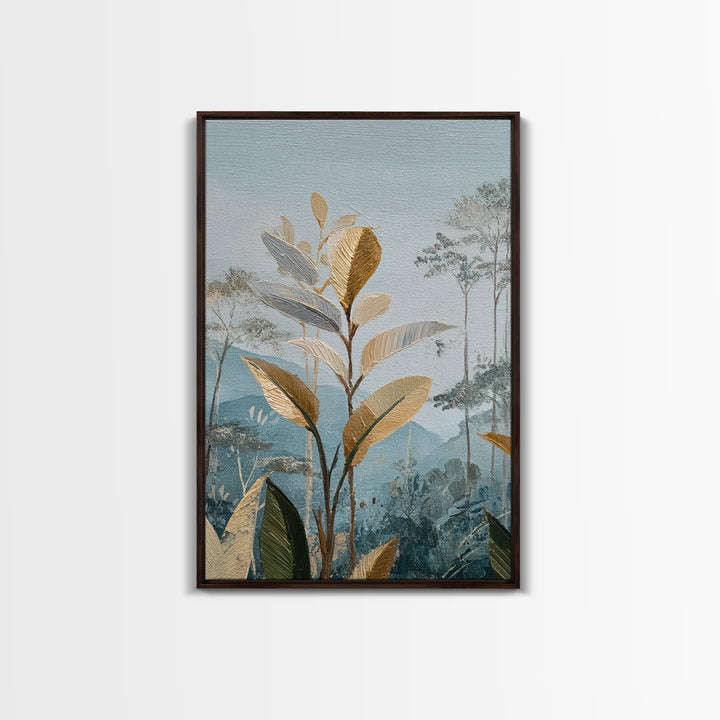 Tropical Jungle Leaves Canvas Print, Nature Art, Wood Wall Art, Living Room Decor, Fine Art, Nature, Digital Download Art, NAT-2x3-77