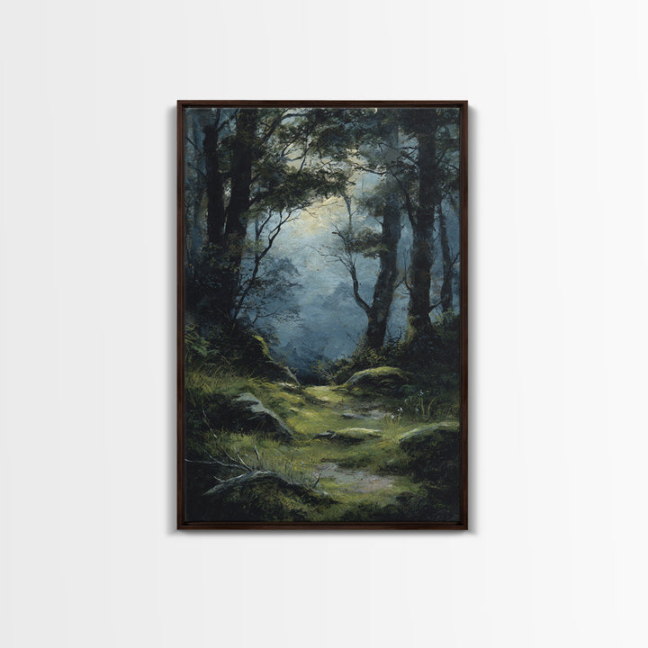 Sunlit Forest Path Canvas Print, Nature Art, Living Room Decor, Fine Art, Nature, Ocean Art, Bird Wall Art, Nature Wall Art, NAT-2x3-81