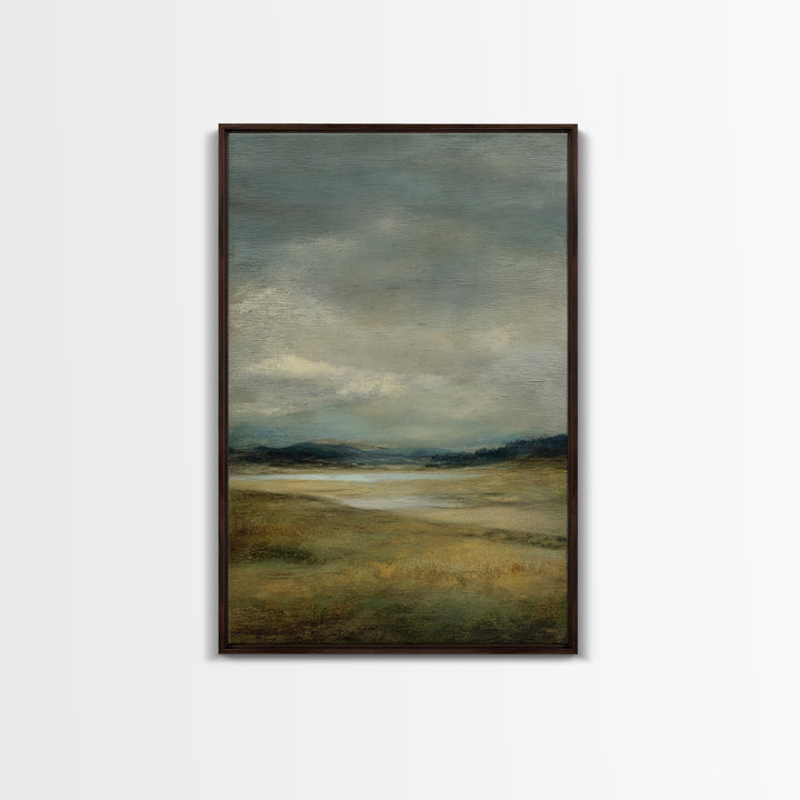 Storm Clouds over a Rolling Prairie Framed Canvas Print, Nature Art, Wall Hangings, Living Room Decor, Fine Art, Nature, NAT-2x3-94