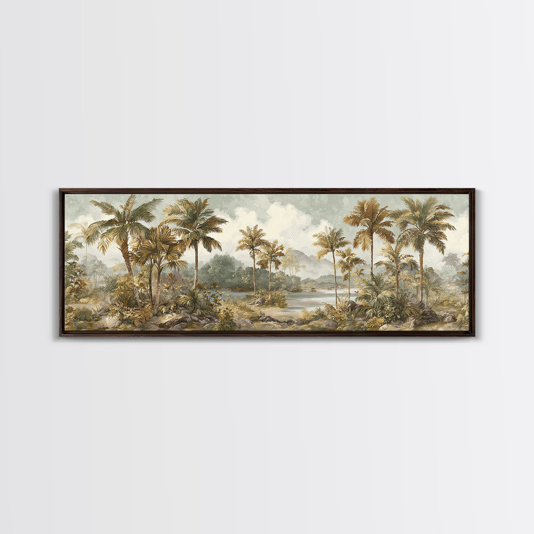 Tropical Jungle Leaves Canvas Print, Nature Art, Artwork, Living Room Decor, Fine Art, Nature, Landscape Art, Botanical Art, NAT-3x1-13