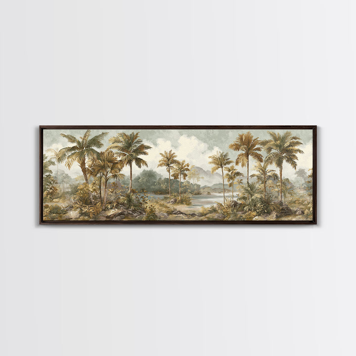 Tropical Jungle Leaves Canvas Print, Nature Art, Artwork, Living Room Decor, Fine Art, Nature, Landscape Art, Botanical Art, NAT-3x1-13