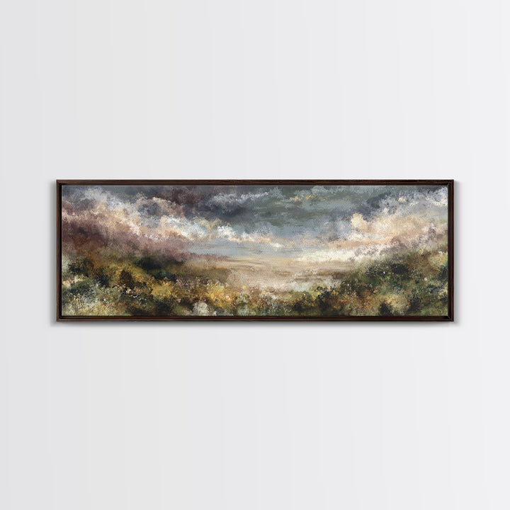 Mushroom Cluster in Enchanted Woodland Framed Canvas Print, Nature Art, Boho Decor, Living Room Decor, Fine Art, Nature, NAT-3x1-23