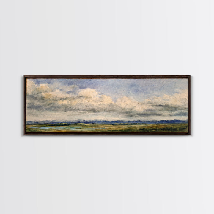 Storm Clouds over a Rolling Prairie Canvas Print, Nature Art, Landscape Art, Living Room Decor, Fine Art, Nature, Boho Decor, NAT-3x1-54
