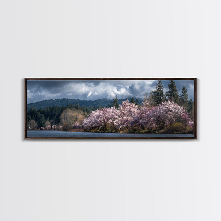 Spring Cherry Blossoms Canvas Print, Nature Art, Poster, Living Room Decor, Fine Art, Nature, Abstract Wall Art, 3d Wall Art, NAT-3x1-80
