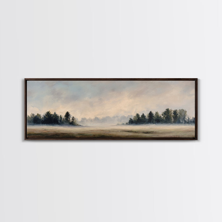 Moody Pine Forest Framed Canvas Print, Nature Art, Mountain Wall Art, Living Room Decor, Fine Art, Nature, Fine Art Print, NAT-3x1-81
