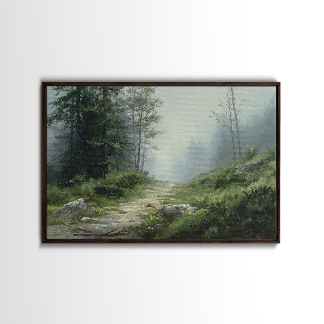 Sunlit Forest Path Canvas Print, Nature Art, Digital Download Art, Living Room Decor, Fine Art, Nature, Luxury Decor, NAT-3x2-29