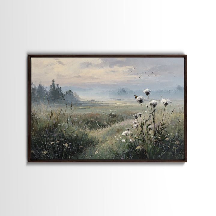 Butterfly Resting on a Blooming Thistle Canvas Print, Nature Art, Modern Wall Art, Living Room Decor, Fine Art, Nature, NAT-3x2-32