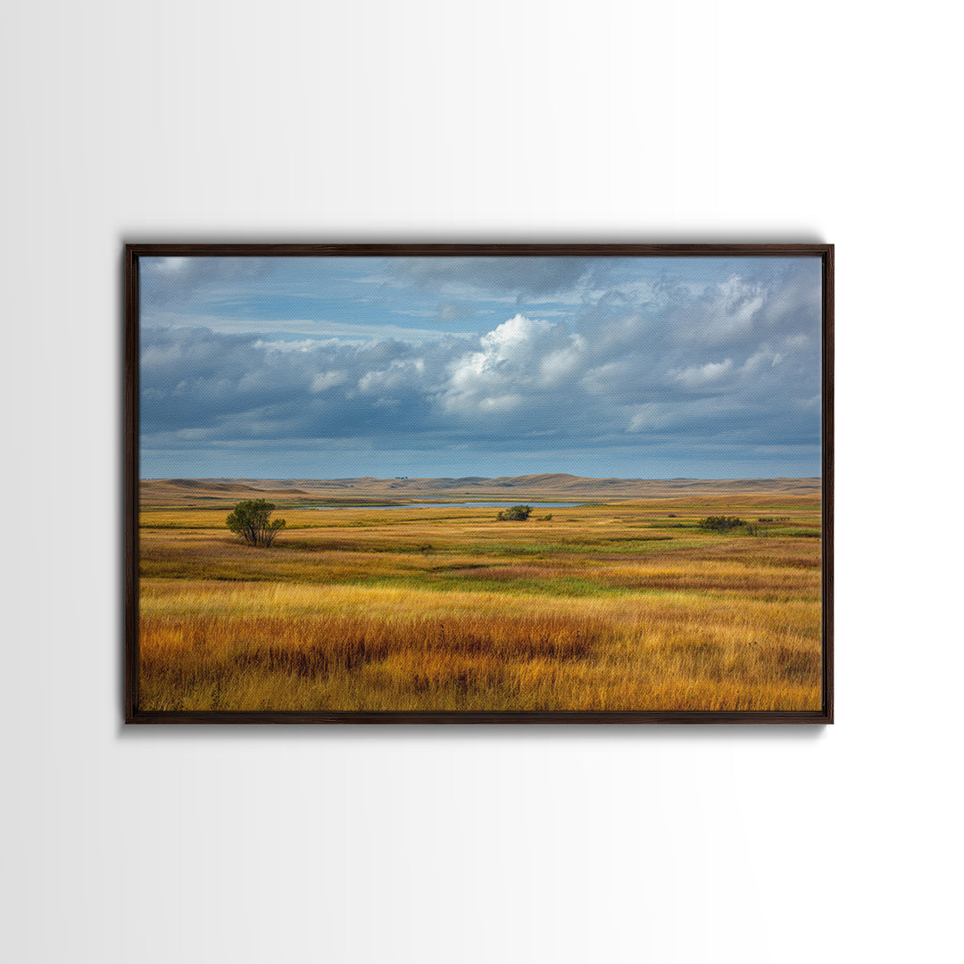 Storm Clouds over a Rolling Prairie Canvas Print, Nature Art, Living Room Decor, Fine Art, Nature, Ocean Art, Bird Wall Art, NAT-3x2-42