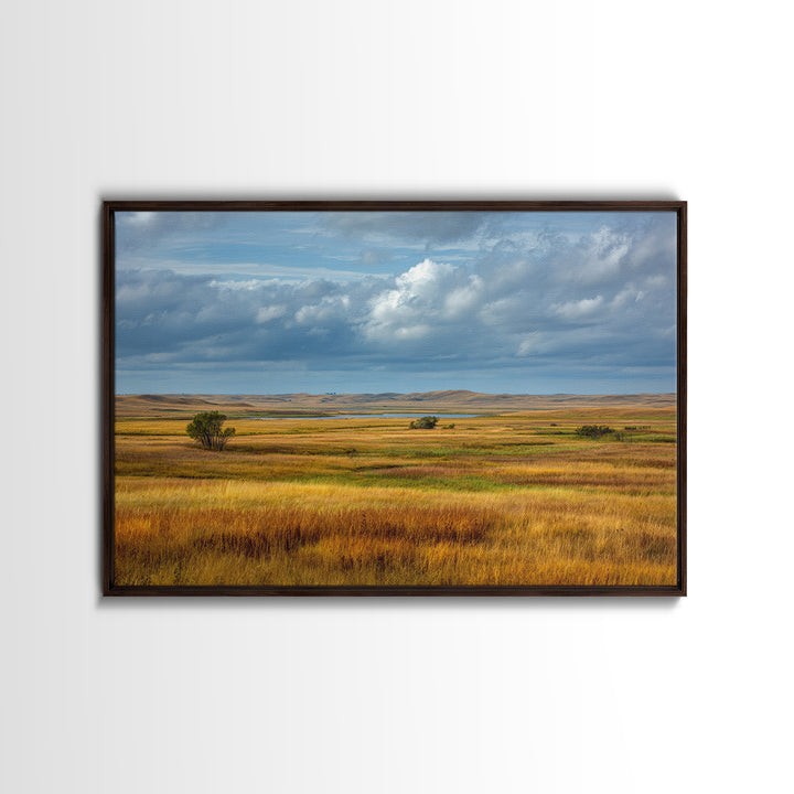 Storm Clouds over a Rolling Prairie Canvas Print, Nature Art, Living Room Decor, Fine Art, Nature, Ocean Art, Bird Wall Art, NAT-3x2-42