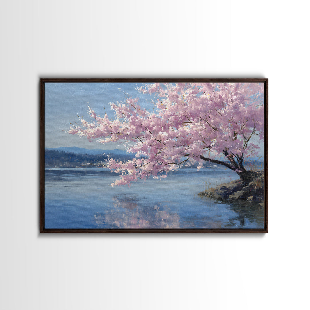 Spring Cherry Blossoms Canvas Print, Nature Art, Neutral Decor, Living Room Decor, Fine Art, Nature, Wall Art, Home Decor, NAT-3x2-68