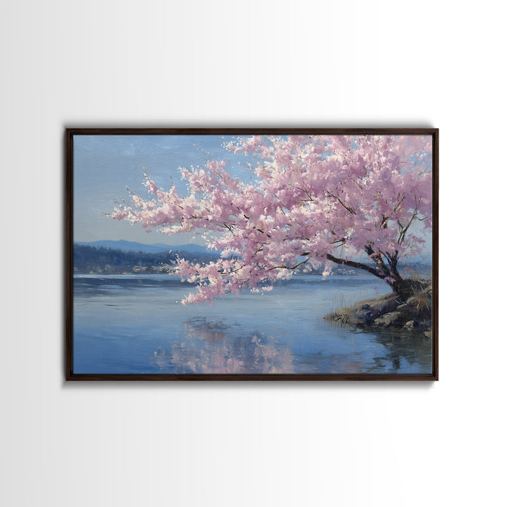 Spring Cherry Blossoms Canvas Print, Nature Art, Neutral Decor, Living Room Decor, Fine Art, Nature, Wall Art, Home Decor, NAT-3x2-68