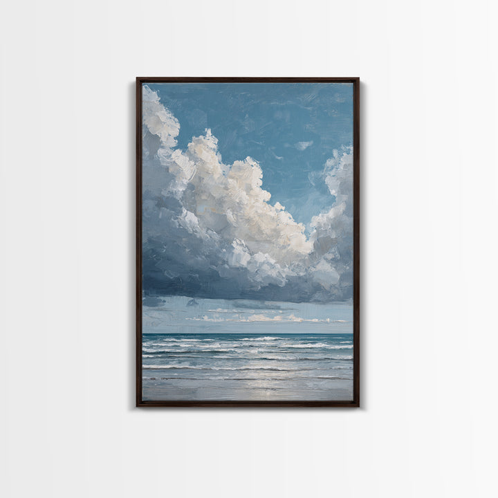 Stormy Cloudscape over Open Ocean Canvas Print, Nautical Art, Printable Wall Art, Coastal Decor, Fine Art, Harbor, Beach Decor, NAU-2x3-29