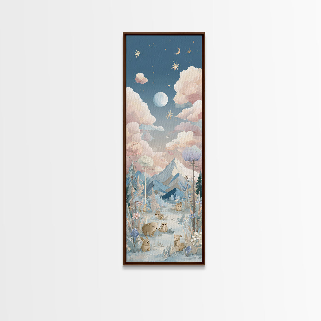 Calm Mountain Nursery Landscape Canvas Print, Nursery Decor, Wall Art, Fine Art, Nursery, Nursery Wall Decor, Nursery Art, NDE-1x3-12