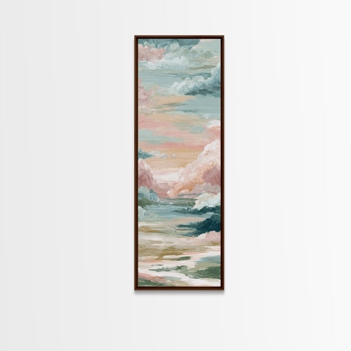 Pastel Rainbow with Soft Cloud Shapes Canvas Print, Nursery Decor, Minimalist Decor, Nursery, Wall Decals, Nursery Wall Decor, NDE-1x3-13