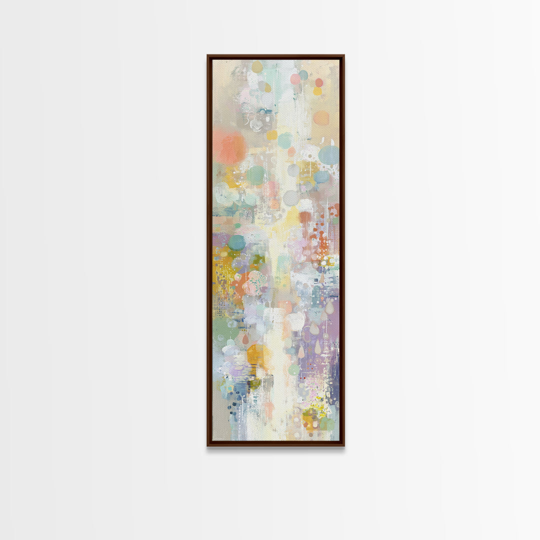 Cloud Rainbow and Raindrop Composition Canvas Print, Nursery Decor, Canvas, Fine Art, Nursery, Playroom Decor, Floral Wall Art, NDE-1x3-32
