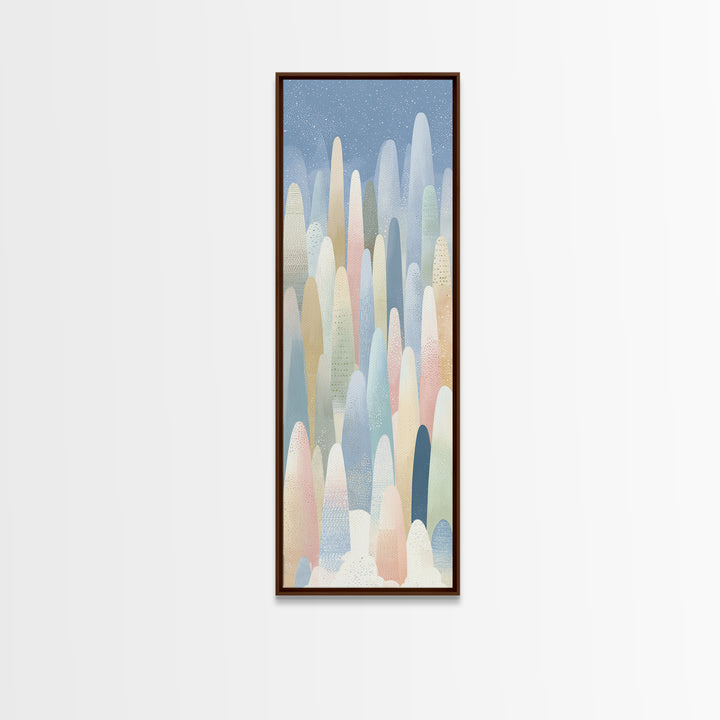 Calm Mountain Nursery Landscape Framed Canvas Print, Nursery Decor, Playroom Decor, Oil Painting, Nursery, Boy Nursery Decor, NDE-1x3-84
