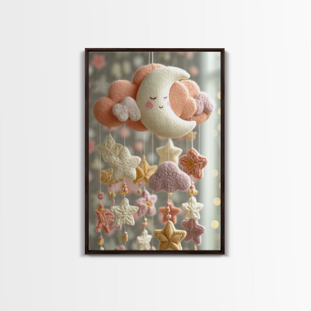 Moon Phase Mobile Canvas Print, Nursery Decor, Abstract Art, Nursery, Wall Decal, Wall Decals, Nursery Wall Decor, NDE-2x3-11